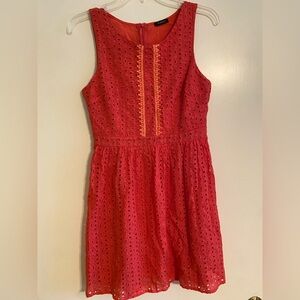 Rhapsody Coral Eyelet Sleeveless Mini Dress